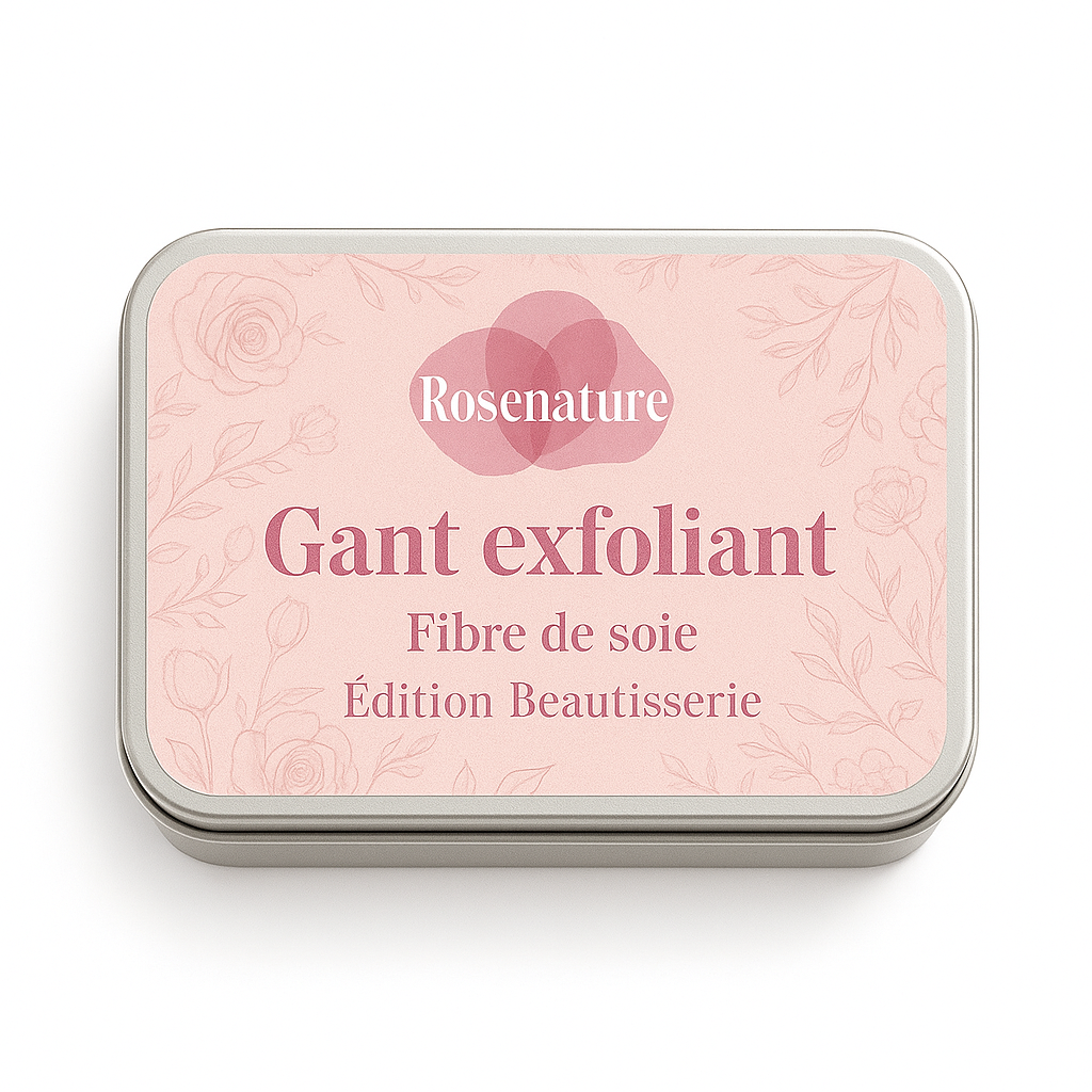 Gant exfoliant en soie naturelle – Rituel éclat &amp; peau douce – Rosenature