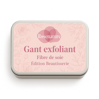Gant exfoliant en soie naturelle – Rituel éclat &amp; peau douce – Rosenature