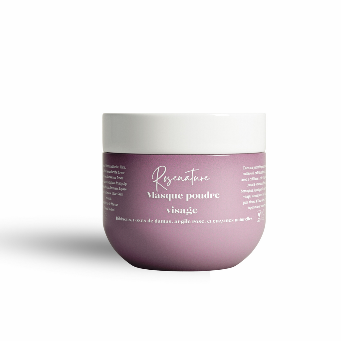 masque poudre de rose et hibiscus, enzymes naturels, masque visage par rosenature-france.fr